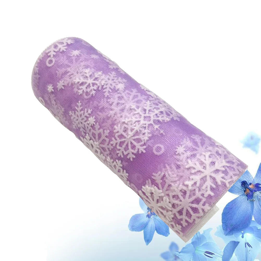 15 см 10 ярдов Рождественская снежинка Тюлевый рулон Блестящая марлевая лента из