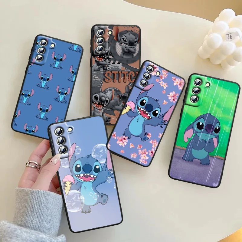 

Disney Stitch Angie For Samsung Galaxy S23 S22 S21 S20 S10 S9 Ultra Plus Pro 4G 5G silicone Soft Black Phone Case