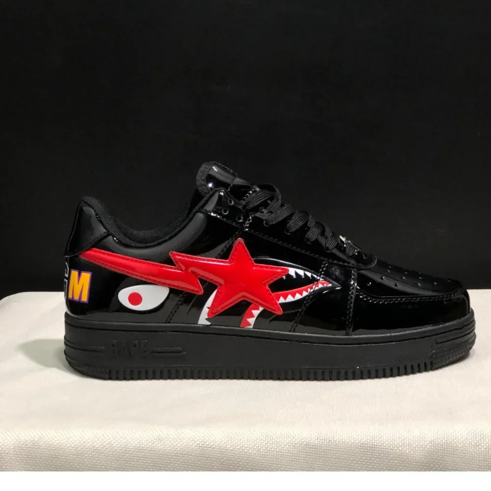 Оригинальные мужские повседневные туфли Bape Sta Black Shark BAPESTA унисекс женские