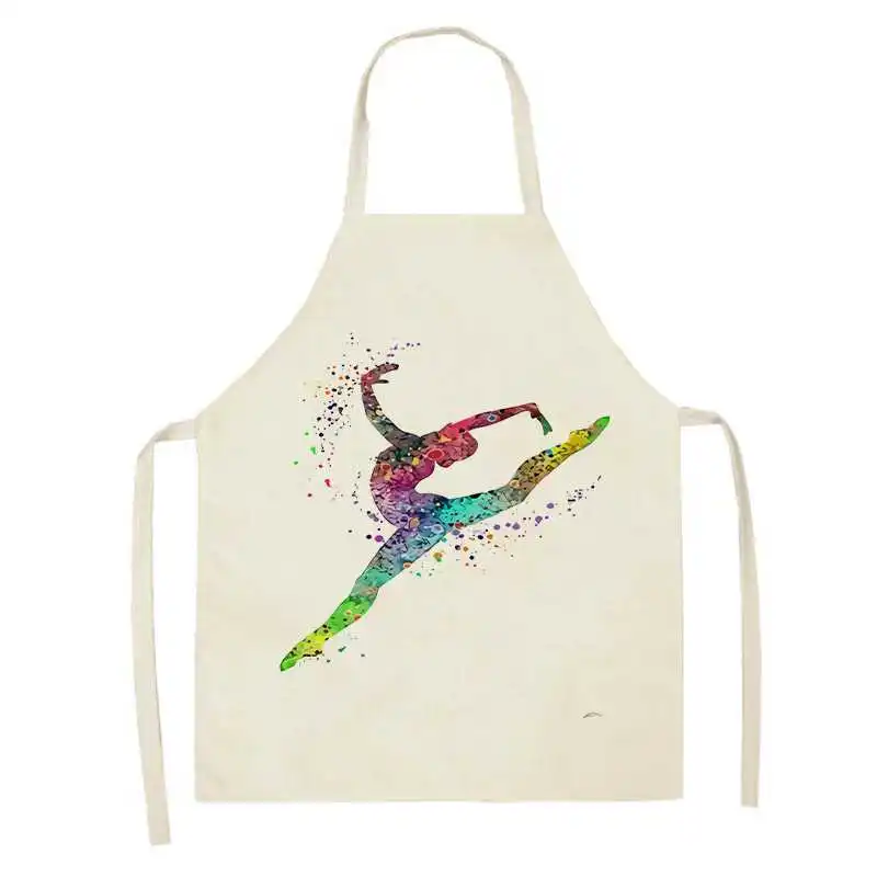 

1 шт. разноцветный домашний фартук с принтом для девочек, Женский льняной кухонный фартук без рукавов с защитой от загрязнений, инструменты ...
