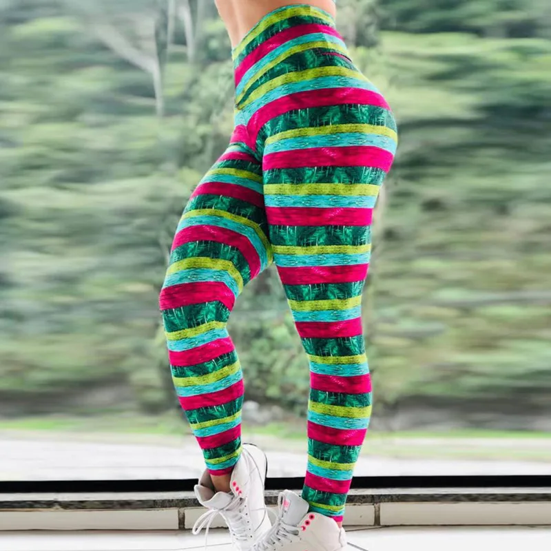 

New Women High Waist Yoga Pants Print Workout Sports Trousers Running Fitness Gym Leggings Hip Lifting Leggings