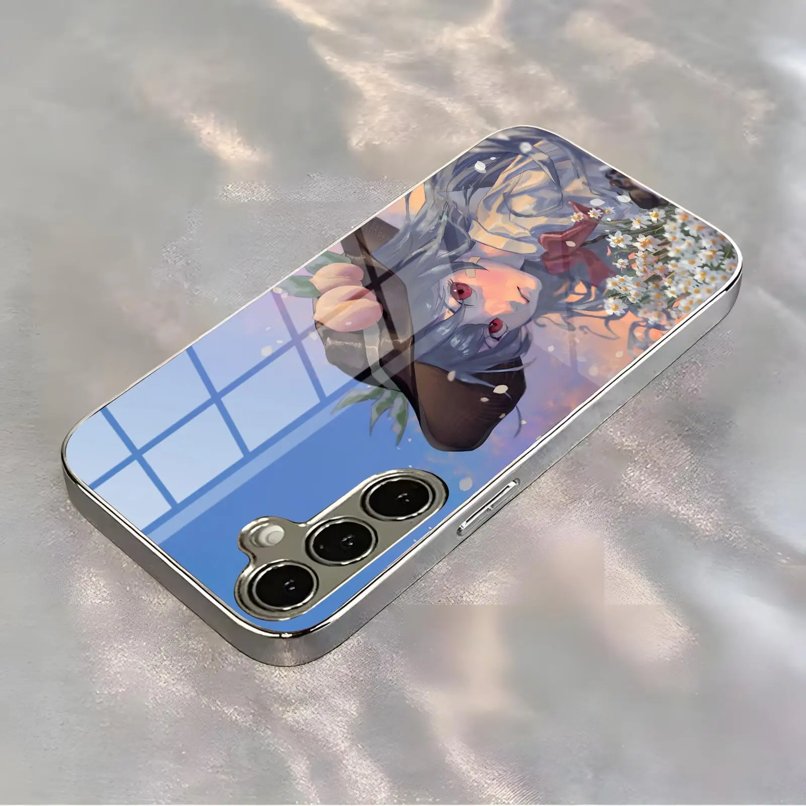 Фото Чехол для телефона Samsung S26 S25 S24 S23 S22 S21 Plus Ultra Note20, чехол из гальванизированного стекла, чехол для телефона с рисунком аниме Tenshi Hinanawi №5