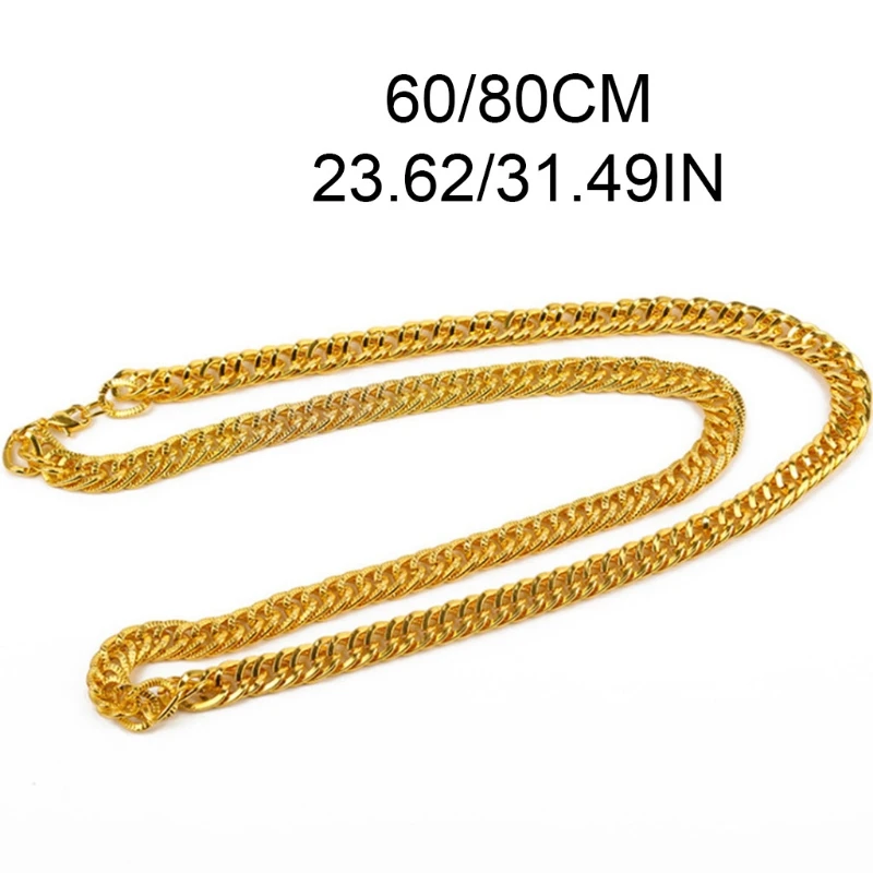 

YYSD Faux Gold Chain Artificial Alloy Necklace Fit for Hip-hop Artists or Band Members Photography Props Rapper Accessory