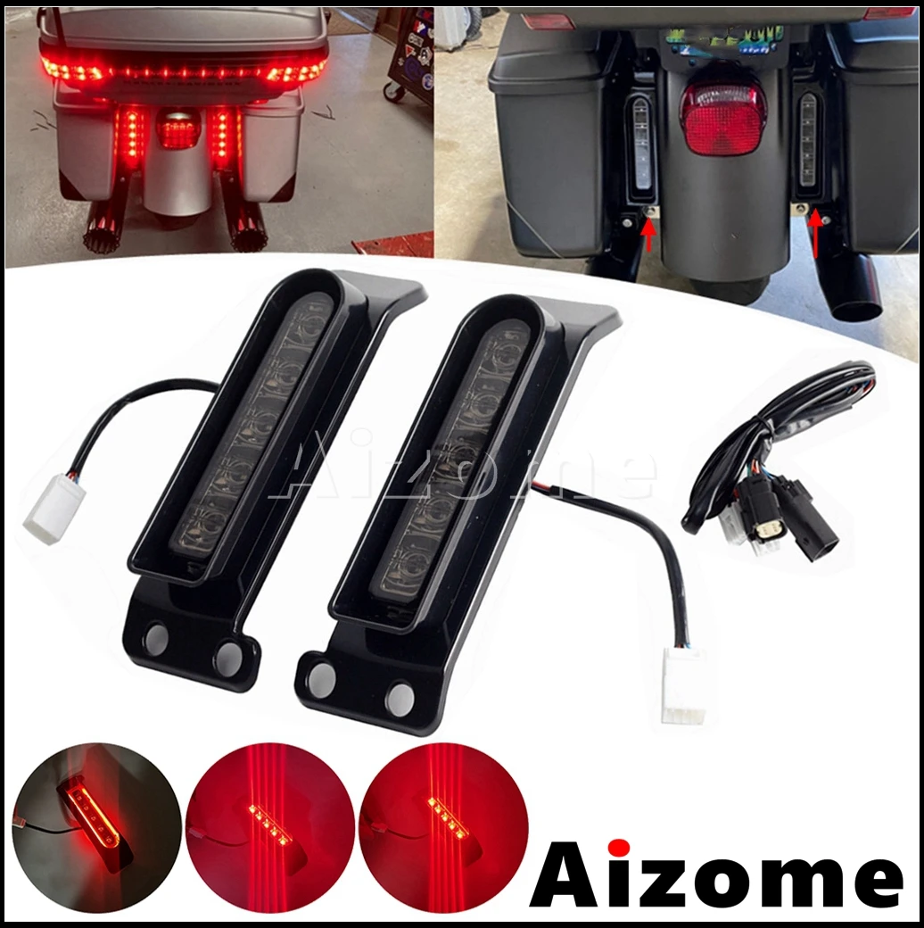 

Motorcycle Tail Brake LED Rear Fender Saddlebag Filler Light For Harley Road King FLHR Ultra Limited Electra Glide 2014-2022