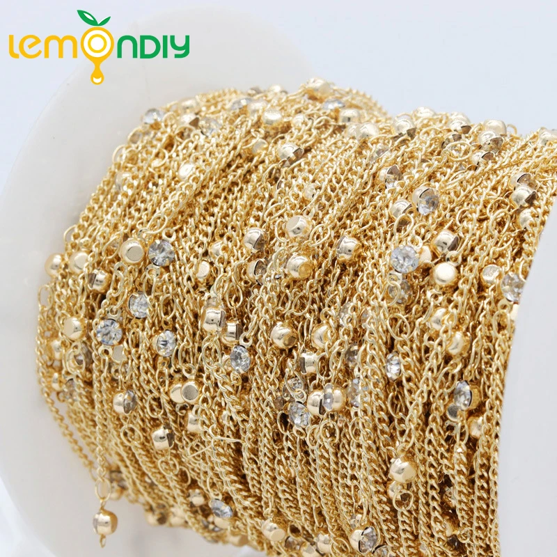 

(5498) 50CM Thickness 1.9MM 24K Gold Color Brass Finished Chain High Quality Jewelry Making Findings Accessories Wholesale