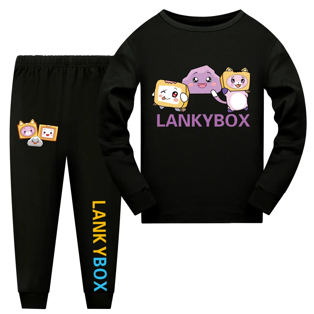 

New Baby Girls Cotton Cartoon Pijamas Spring Autumn Lankybox Children's Clothing Sets Boys Sleepwear Pyjamas Kids Pajamas Suits
