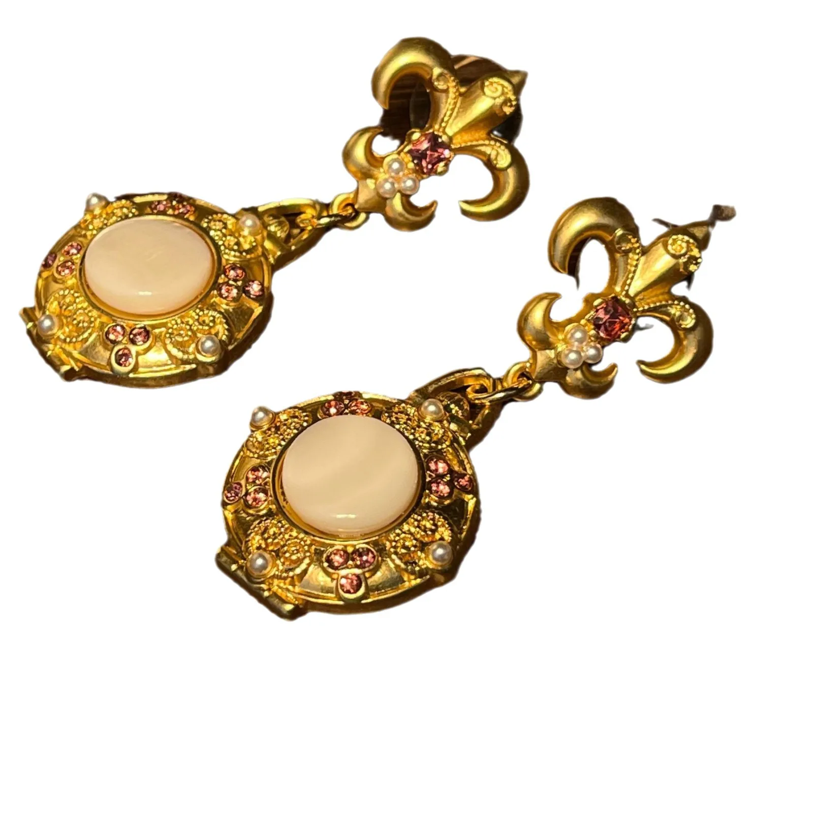 Набор позолоченных серег в винтажном стиле с круглыми высококачественными