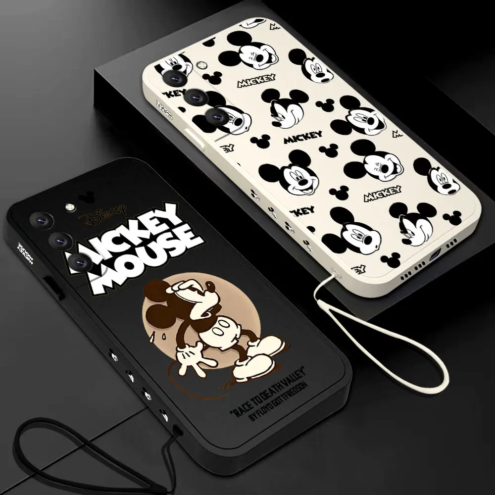 

Mickey Mouse Disney Phone Case For Samsung Galaxy S23 S22 S21 S20 Ultra Plus FE S10 4G S9 S10E Note 20 10 9 Plus With Lanyard
