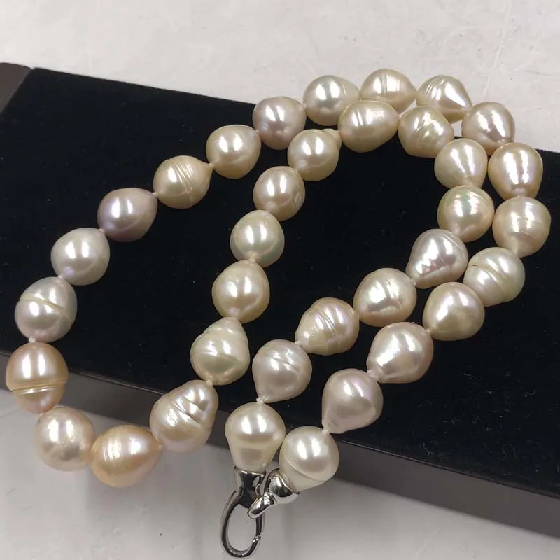 [ELEISPL JEWELRY For One Strand 50CM Long Freshwater Pearl Drop Necklace Multi 11-12mm Free Shipping #22010387