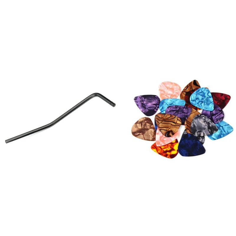 

Плечо для электрогитары 1 шт., тремоло Whammy Bar-хромированная вставка и 100 шт. медиаторов для гитары, электрические плектры для акустической гит...