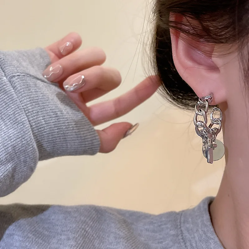 Europe and The United States Cross Circle Earrings Female Hundred Match Personality Fashion New Temperament Jewelry Wholesale