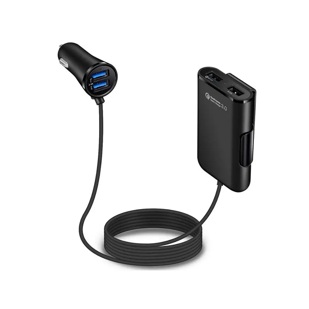 

Автомобильное зарядное устройство с 4 портами, быстрая зарядка 3,0, адаптер для зарядки телефона, концентратор, USB-раздвижная Зарядка для пасс...