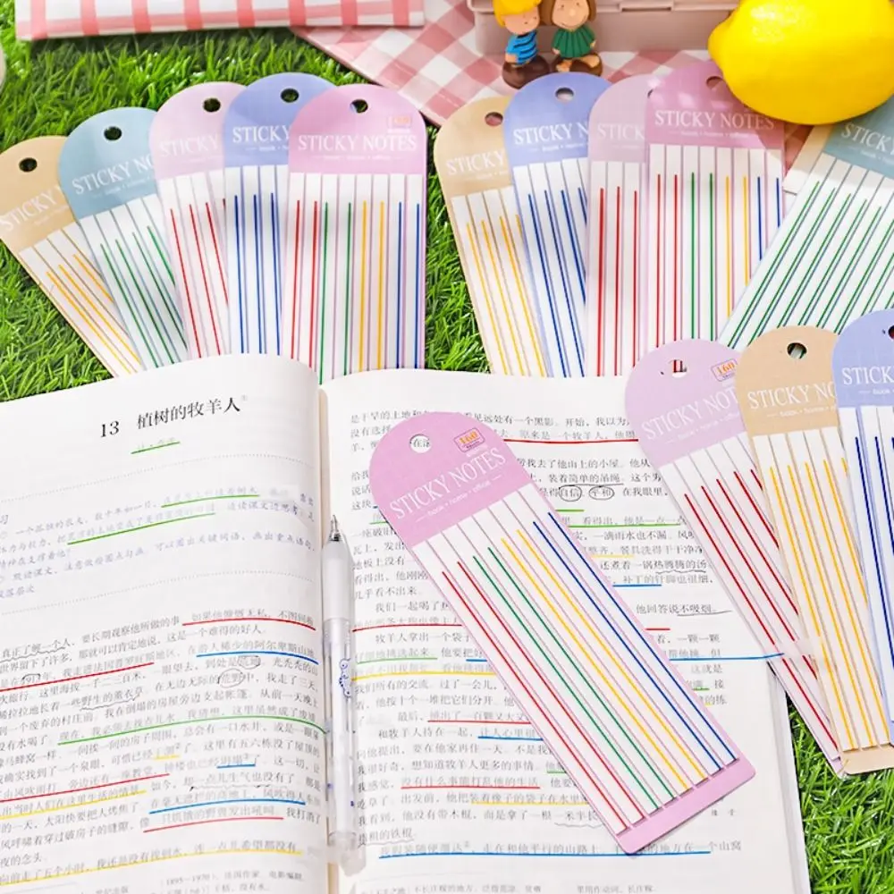 

160 Sheets Multi-color Fluorescent Long Sticky Notes Labels Student Index Tabs Flags Stationery Student Label Bookmark