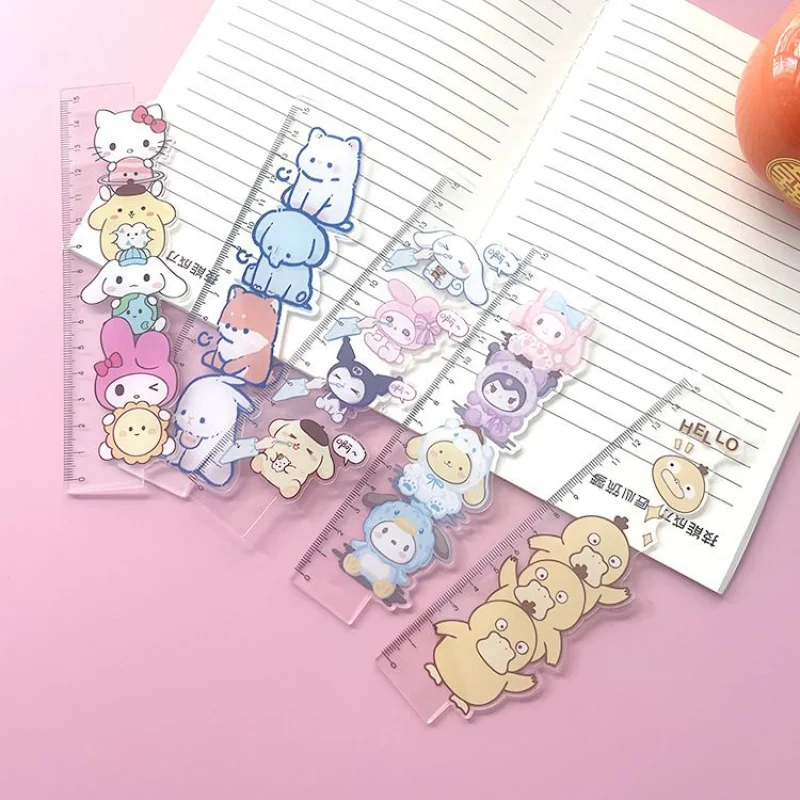 

Милая линейка Sanrio Милая Kuromi My Melody Cinnamoroll мультяшная измерительная линейка для рисования канцелярские товары игрушка для детей подарок