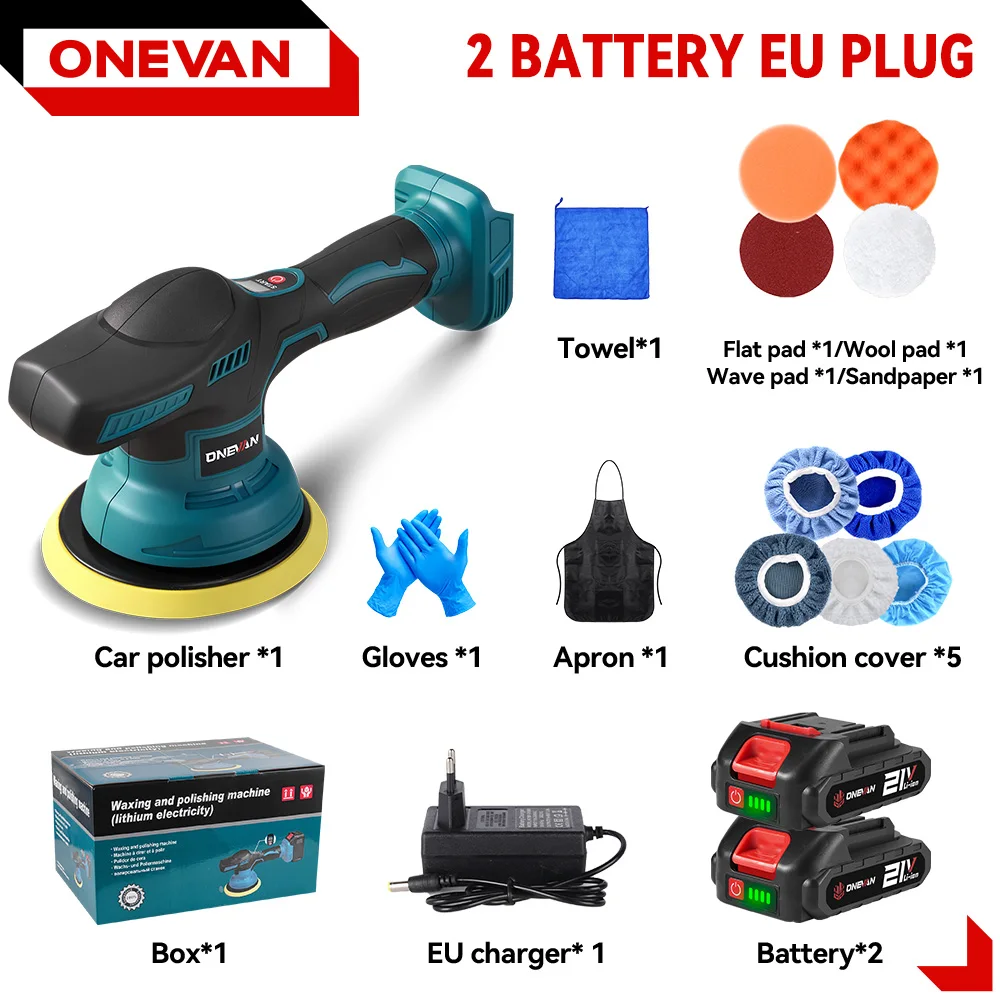 

ONEVAN Беспроводная машинка для полировки автомобиля 6 скоростей
