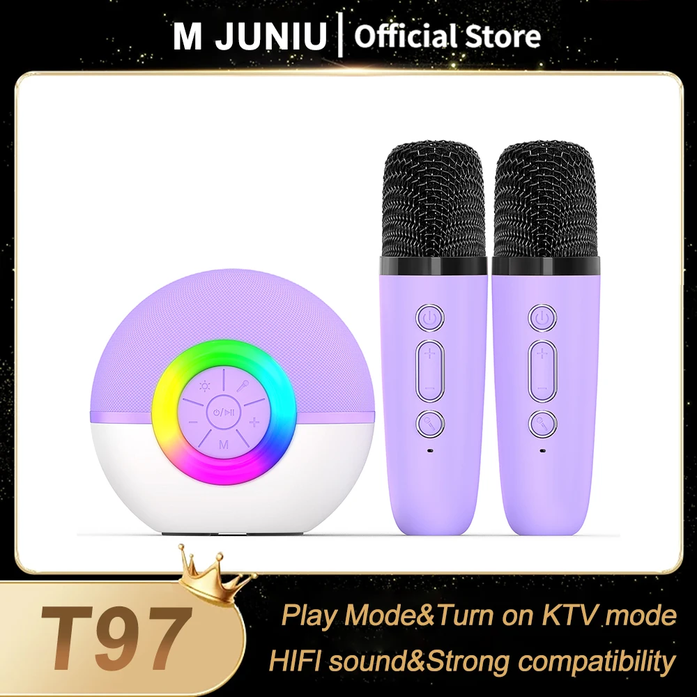 Портативная Bluetooth-караоке-машина 360° ° Стереозвуковой динамик с двумя