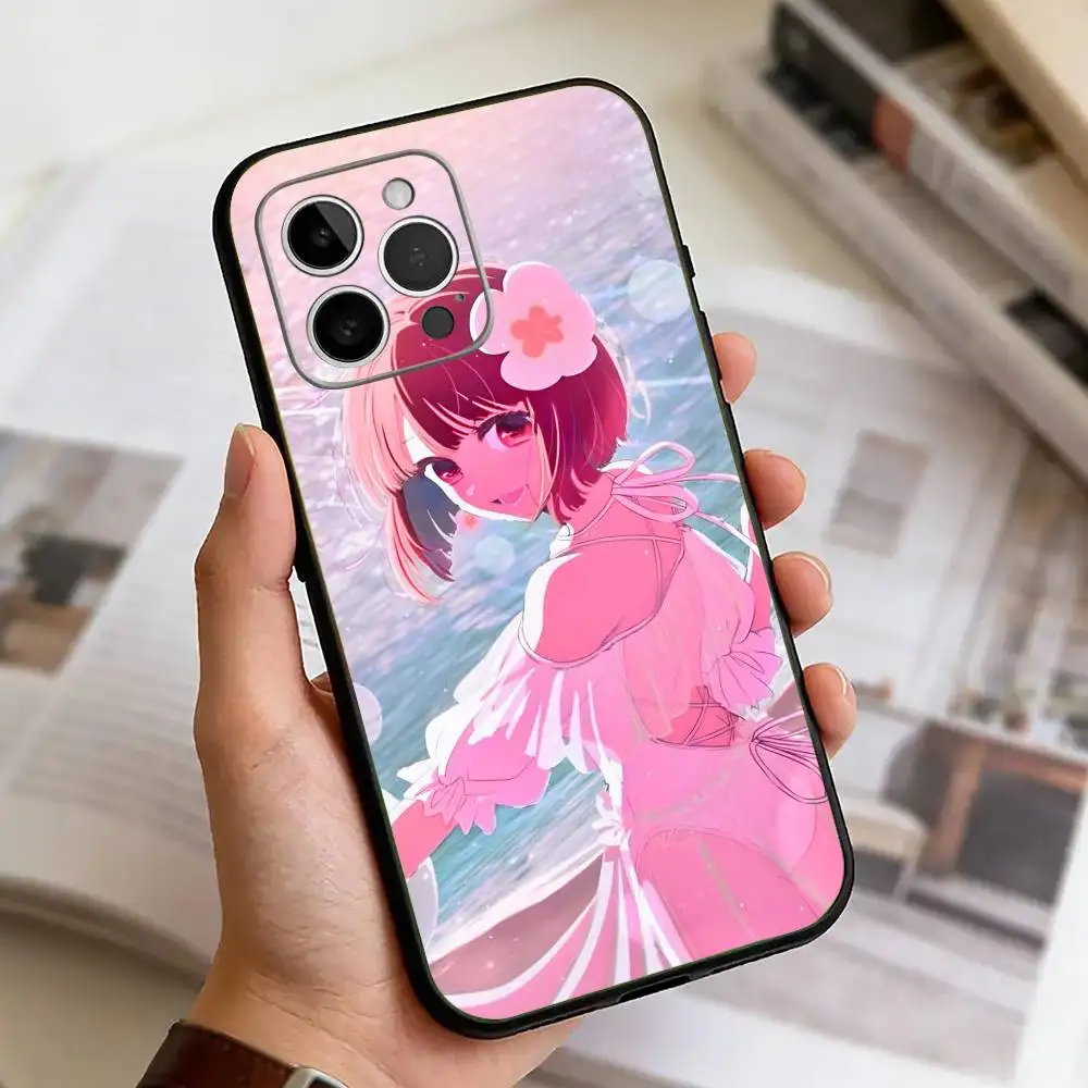 Фото Чехол для телефона Kana Arima Oshi no Ko для iPhone 11 12 13 14 15 16 17 Pro Max, легкий и практичный, мягкий черный чехол. №5