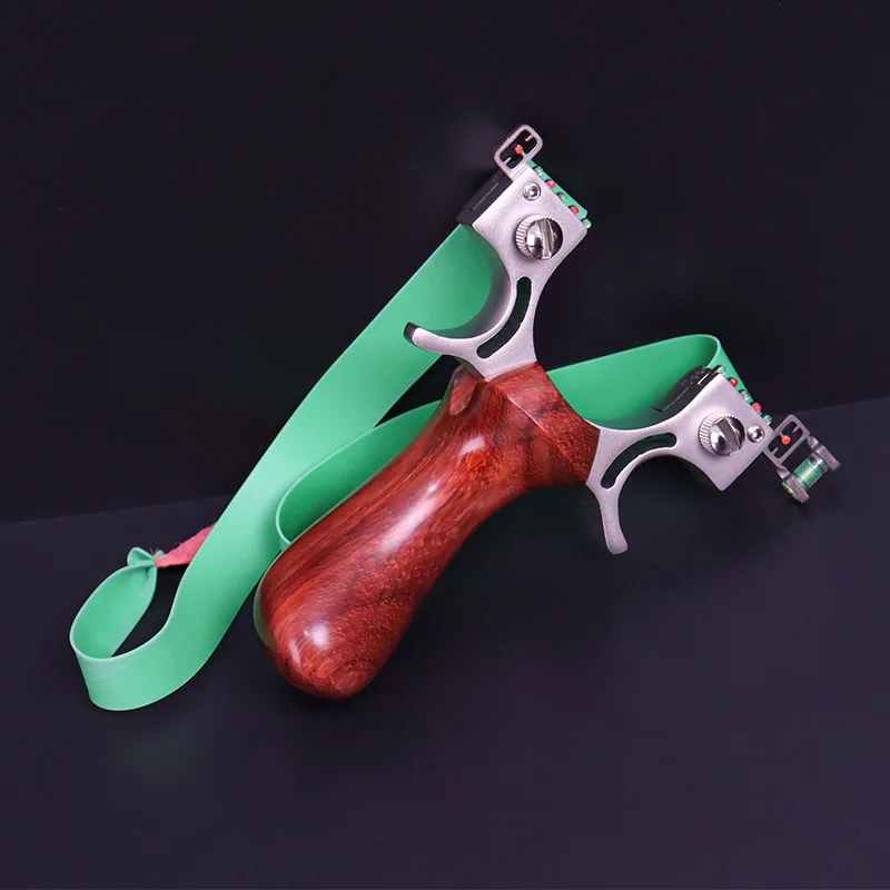 

2022 Flat Rubber Band Fast Compression Free Binding Hunting Slingshot Stainless Steel Bow Head Wooden Handle Shooting Slingshot