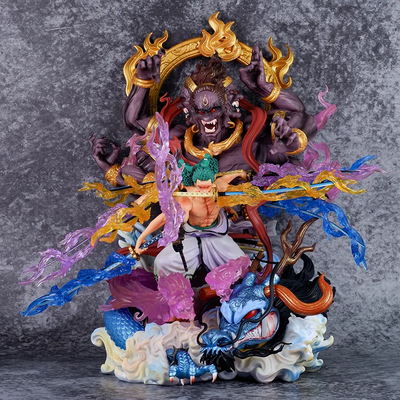 

Anime One Piece Zoro Super Large Action Figure Ashura Three Heads And Six Arms Statue Gk Model 35cm Figurines Christmas Gift Toy