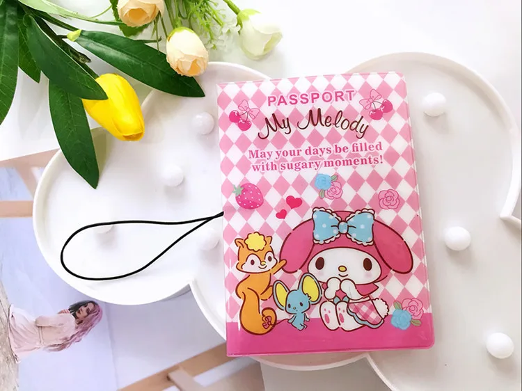 Kawaii Sanrios Kuromi Mymelody Cinnamoroll мультяшная водонепроницаемая обложка для паспорта билет
