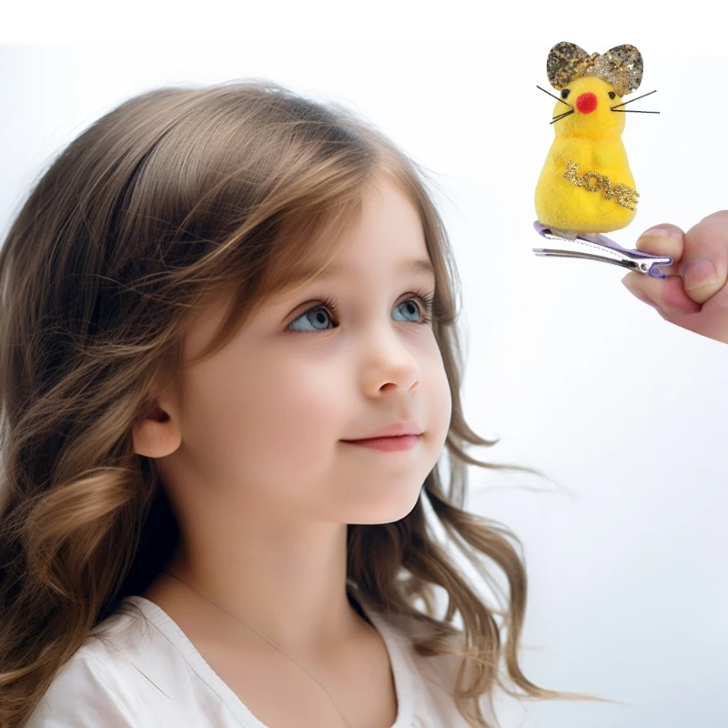 10 шт. заколка для волос с милыми мультяшными мышами украшение уникальная в форме