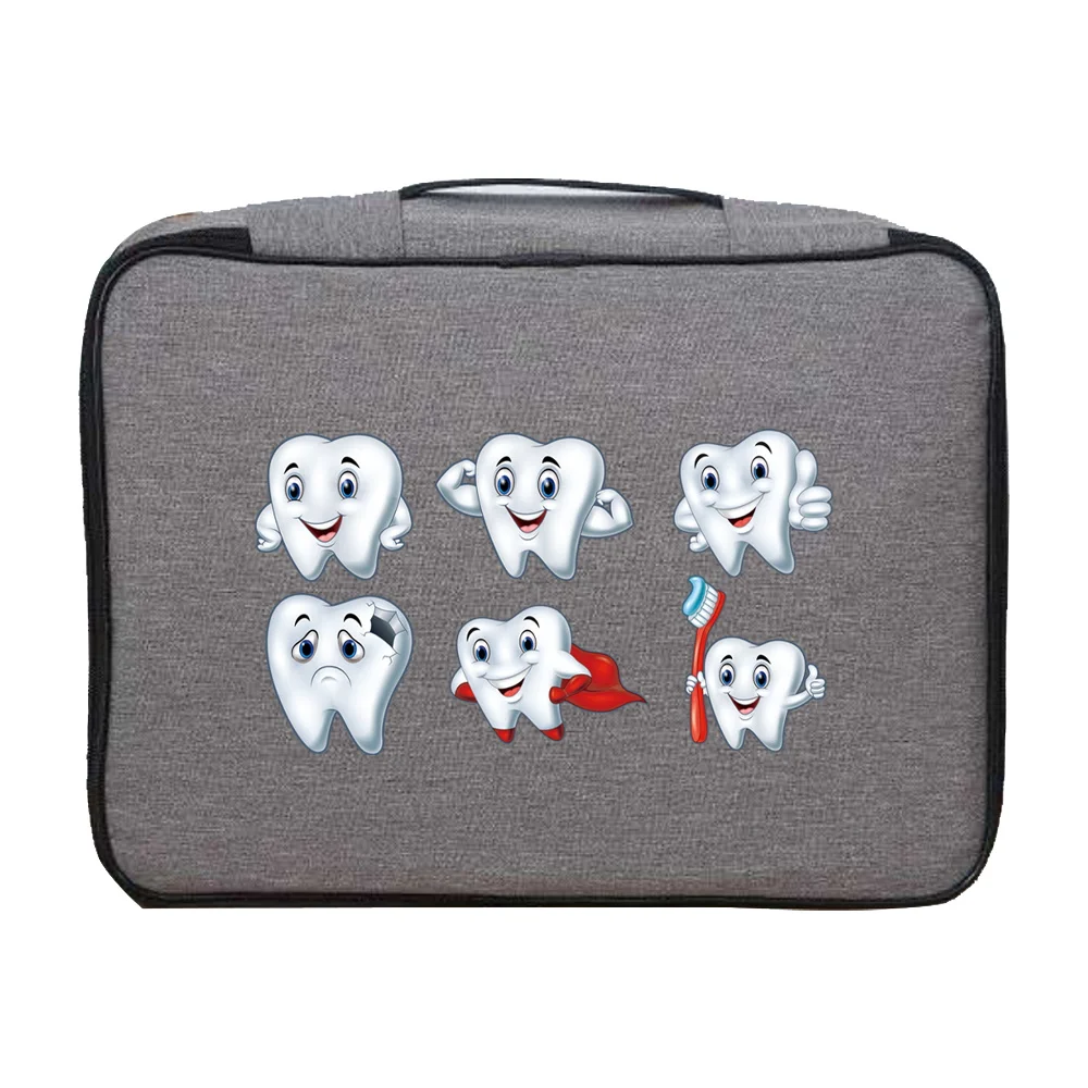 Documents Bags Organizer Case Men Women's Outdoor Travel Credentials Luggage Passport Storage Bag Teeth Print Waterproof Handbag