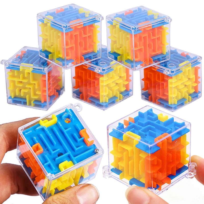 Fun 3D Maze Educational Toy Mini Magic Cube Puzzle Toys Brain Teasers Challenge Toy Kids Early Educational Games Relieve Stress