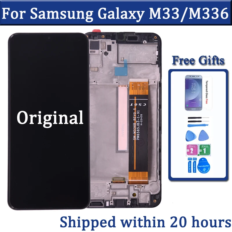 ЖК-дисплей M336 для Samsung M33 5G M336 M336B, ЖК-дисплей с сенсорным экраном и дигитайзером в сборе для Samsung M33 M336BU, ЖК-дисплей с рамкой