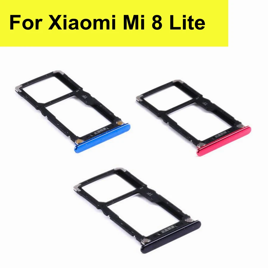 

For Xiaomi Mi 8 Lite Sim Card Tray Slot Holder Replacement Parts Mi8 Lite Youth (Mi 8X) SIM Card Slot Reader Adapter