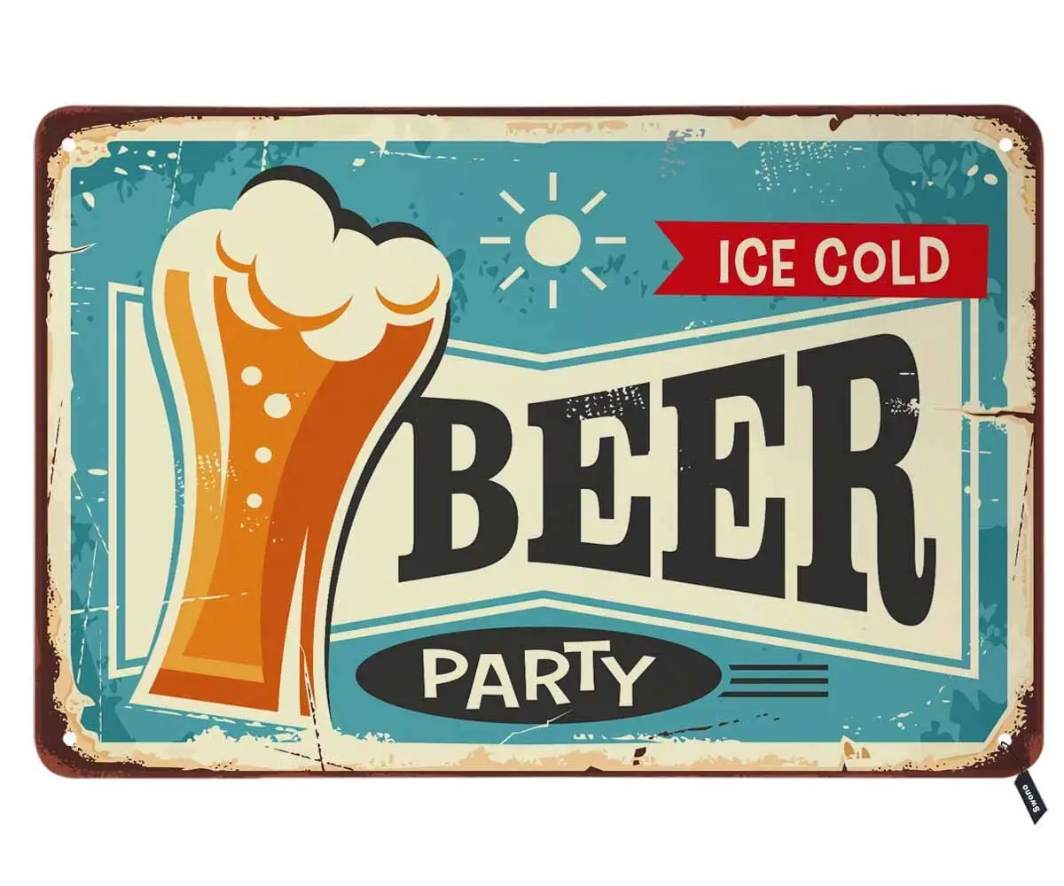 Swono пиво вечерние жестяные знаки ледяное холодное винтажный металлический