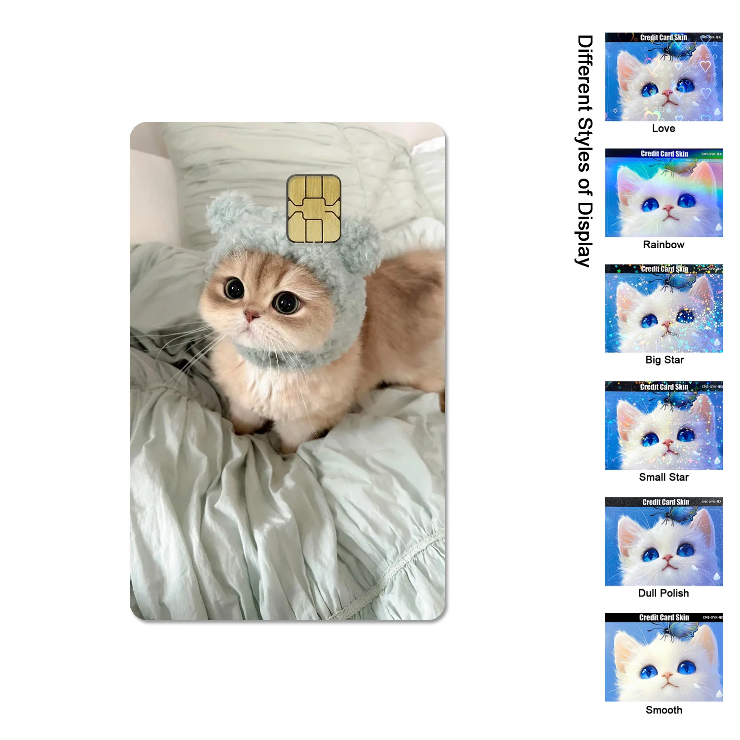 Фото Kawaii милый кот животное любовь ПВХ наклейка пленка кожа крышка для кредитной карты дебет банковская карта спереди Diy водонепроницаемая наклейка подарок на вечеринку №5