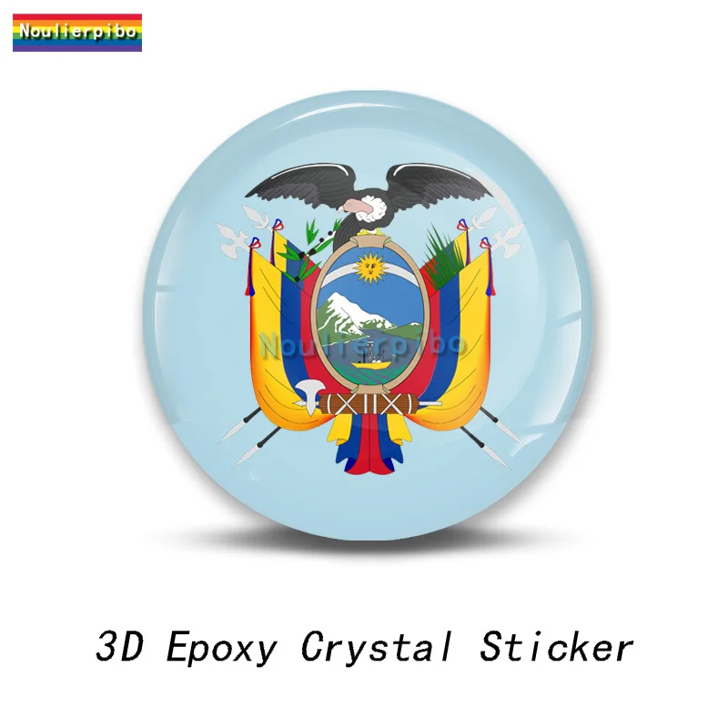 3D эпоксидная смола наклейка на купол автомобиля флаг Эквадора национальная