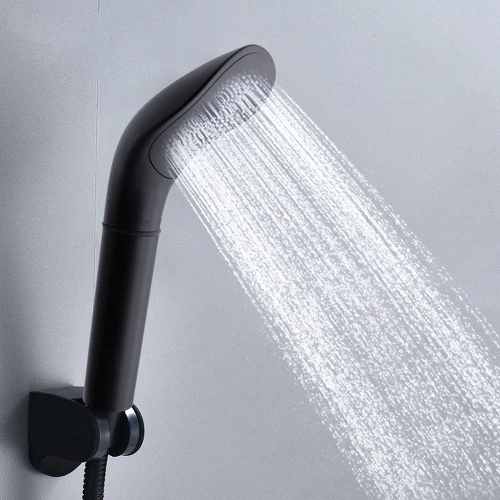 

Black Pressurized Water Saving Handheld Shower Head Home Hotel Shower Bath Sprinkler Bathroom Faucet Accessories