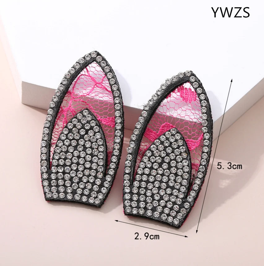 10 пар нашивок со стразами в форме ушей пришить DIY исправление мотив аппликация