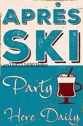 Синий стиль Апрельский лыжный кафе бар Домашний настенный художественный плакат