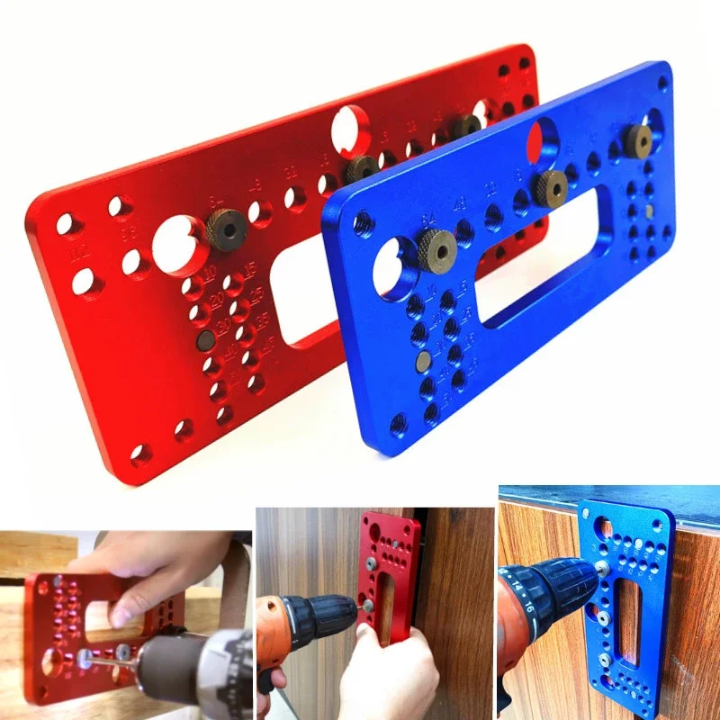 

Woodworking Aluminum Alloy Pocket Jig Set Hole Handle Pitch Punch Locator Wardrobe Door Cabinet Positioner Drill Guide Sleeve