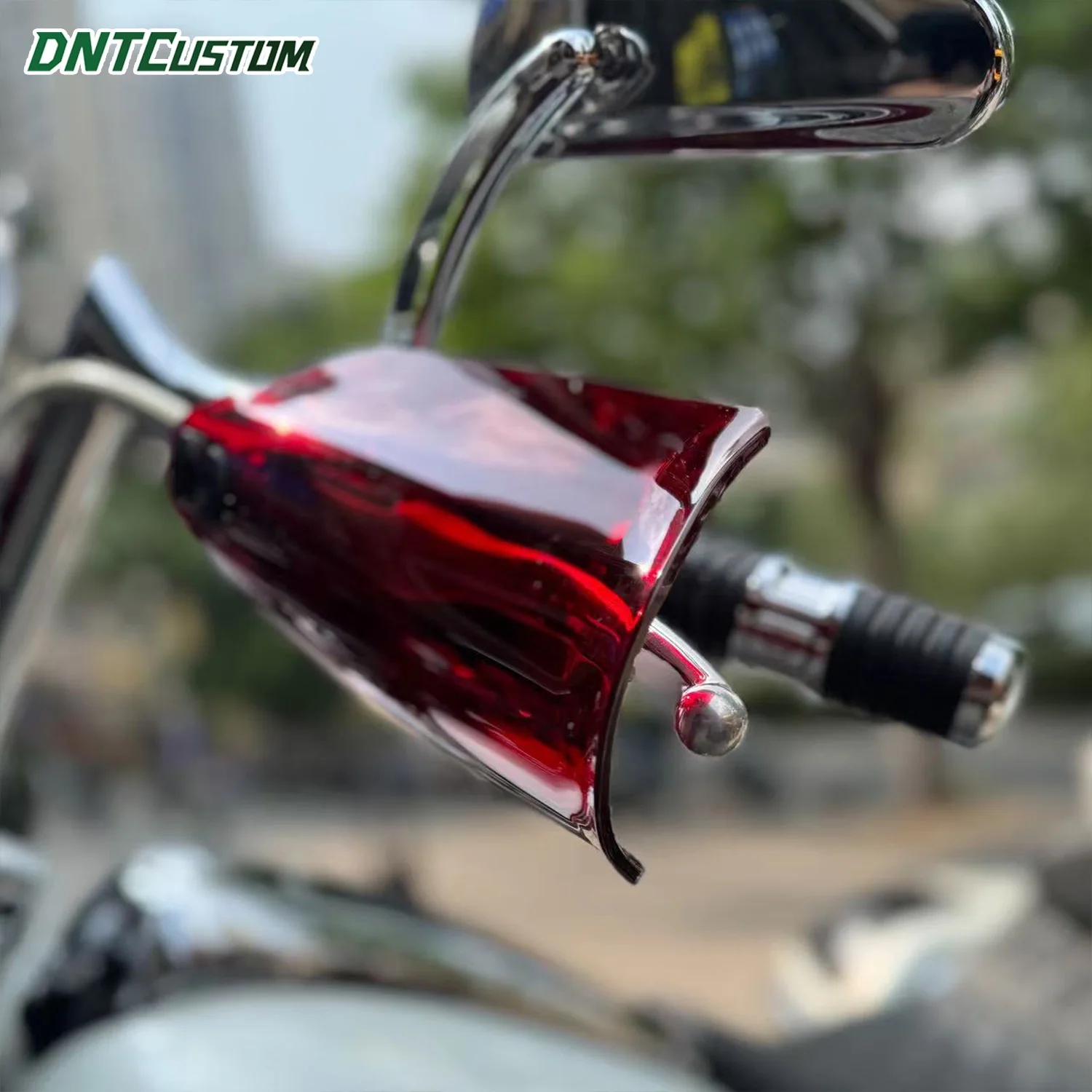 Фото Защита для рук DNTCUSTOM PC, толщина 4 мм, дизайн спойлера, для Harley Softail Touring Road Glide Road King 14-20 №2