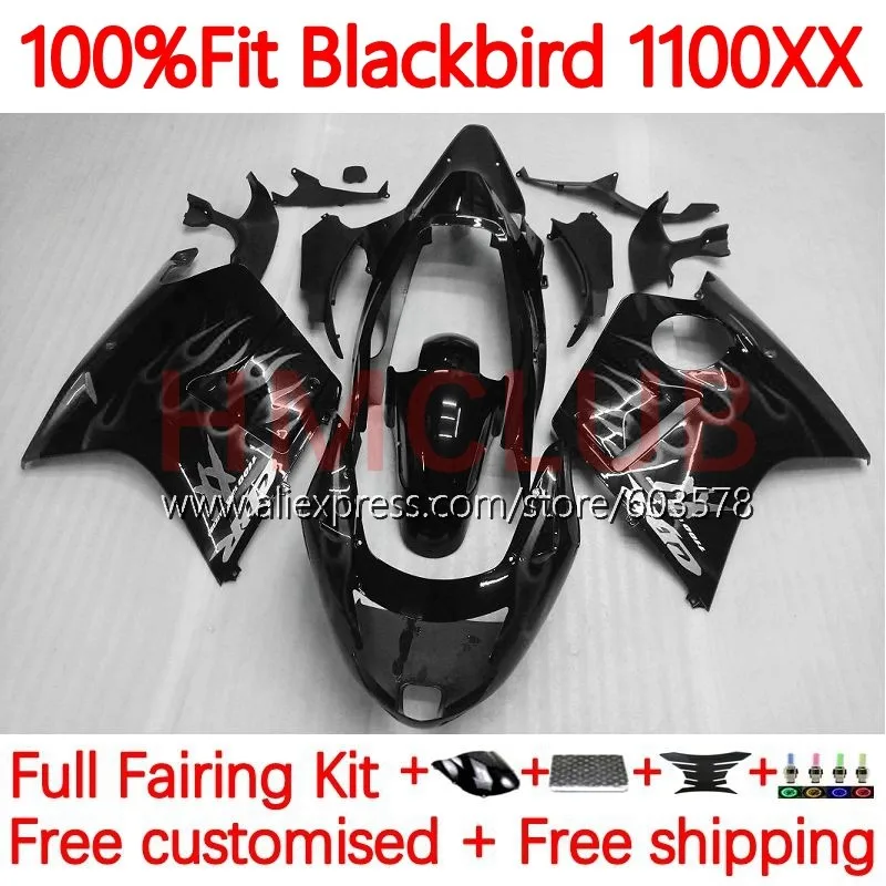 

CBR1100XX для HONDA Blackbird CBR1100 CBR 1100 XX серебряное пламя 96 97 98 99 00 01 2002 2003 2004 2005 2006 2007 обтекатель 109No.55