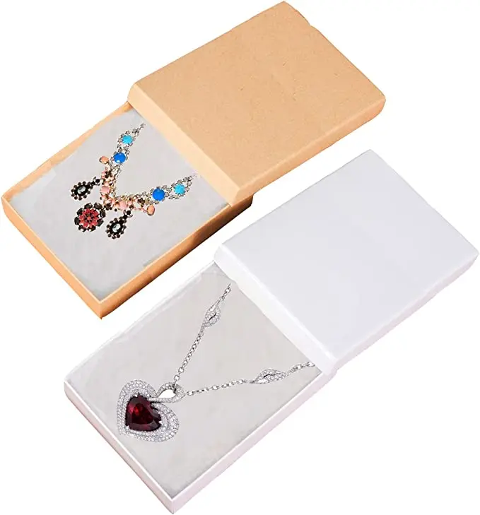 

Подарочные коробки для украшений из крафт-бумаги с крышками, 6x5x1 хлопковые полные коробки для украшений, Подарочная коробка для ожерелья, Подарочная коробка для браслетов, коробка для сережек оптом