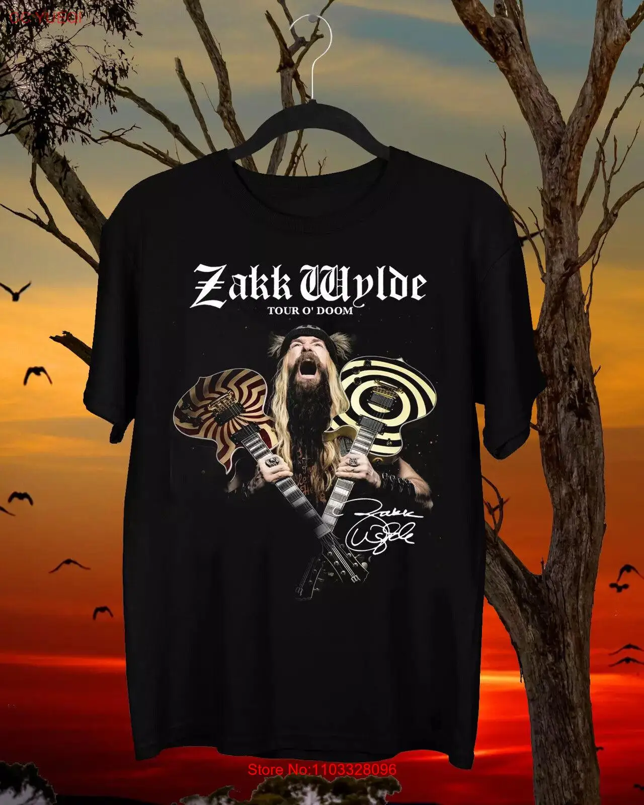 Редкий Zakk Wylde гитара хлопок тройник ретро Винтажная Футболка S-5XL