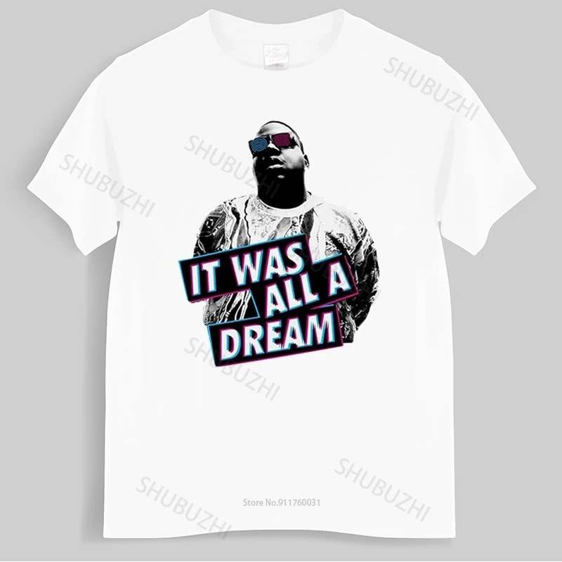 

Cotton Tshirt Men Crew Neck Tops biggie smalls it was all a 3d dream men summer fashion top tees Bigger Size Homme Black T-shirt