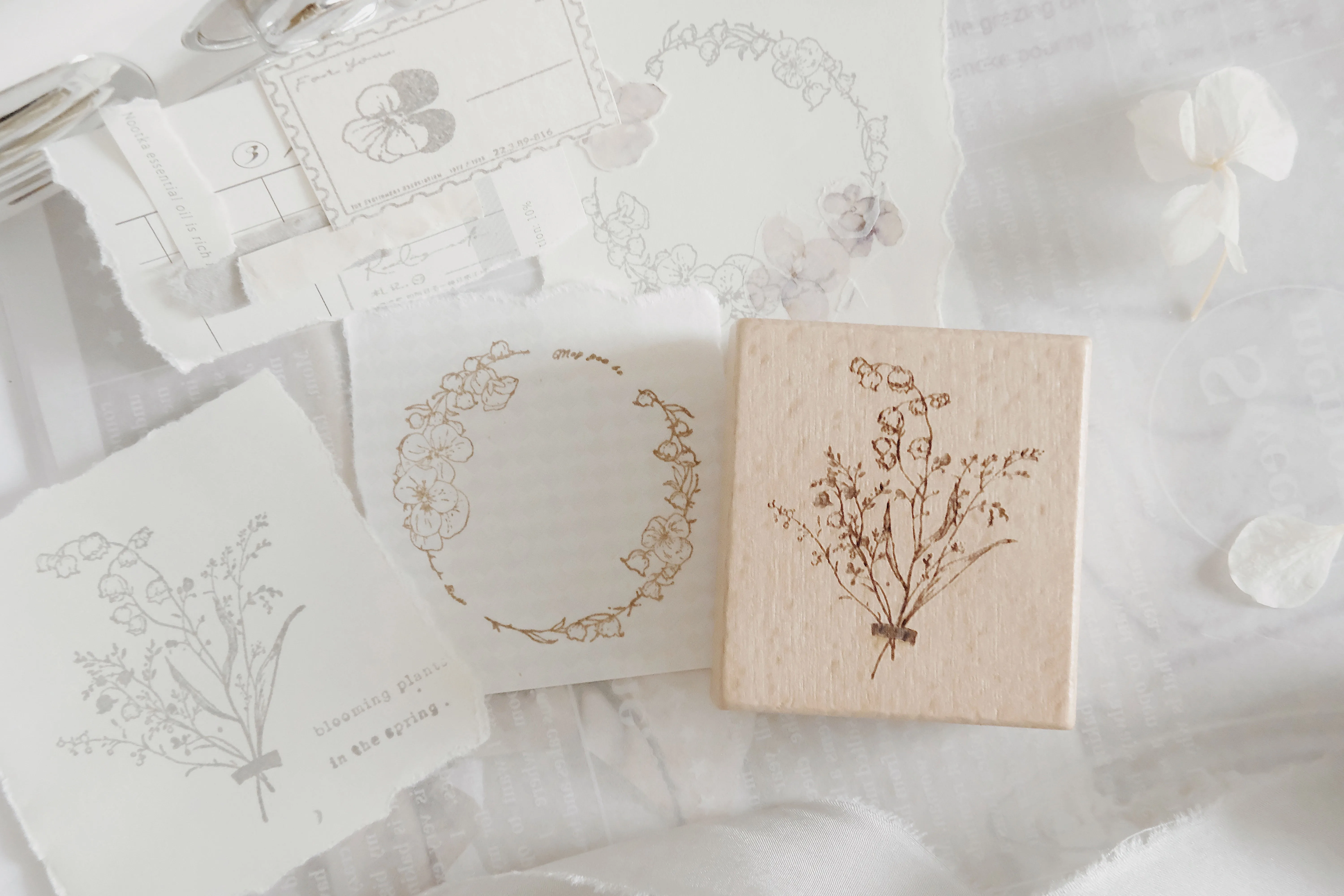 1 шт. винтажная деревянная печать с рисунком ландыша | Канцтовары для офиса и дома