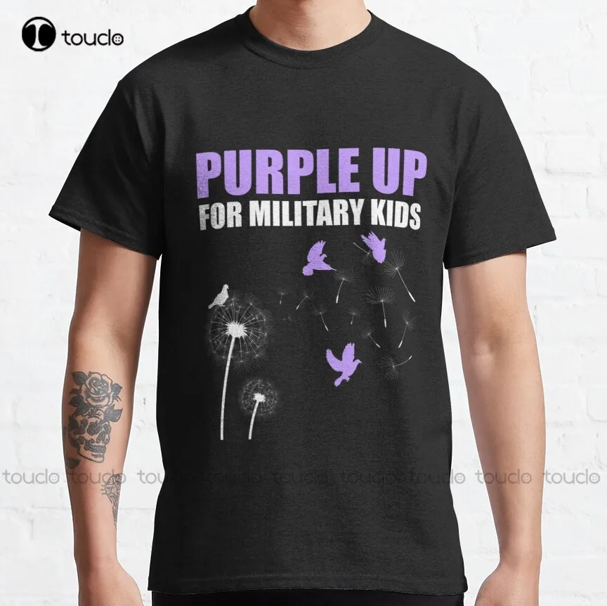 

Purple Up For Military Kids - Month Of The Military Child Classic T-Shirt T Shirts For Men Graphic New Popular Christmas Gift