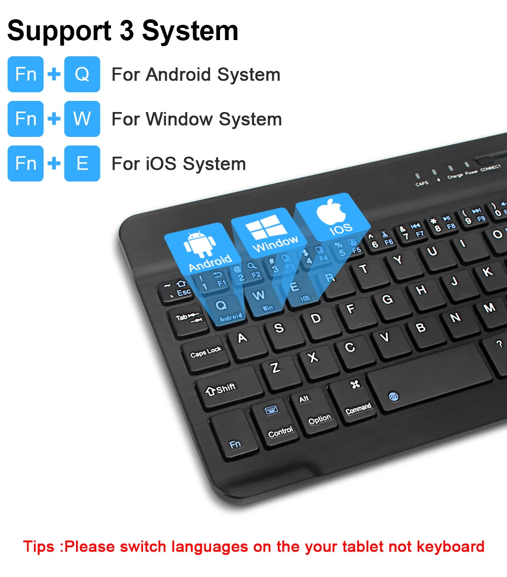 Беспроводная Bluetooth клавиатура Мини для планшета телефона Ipad перезаряжаемая EN