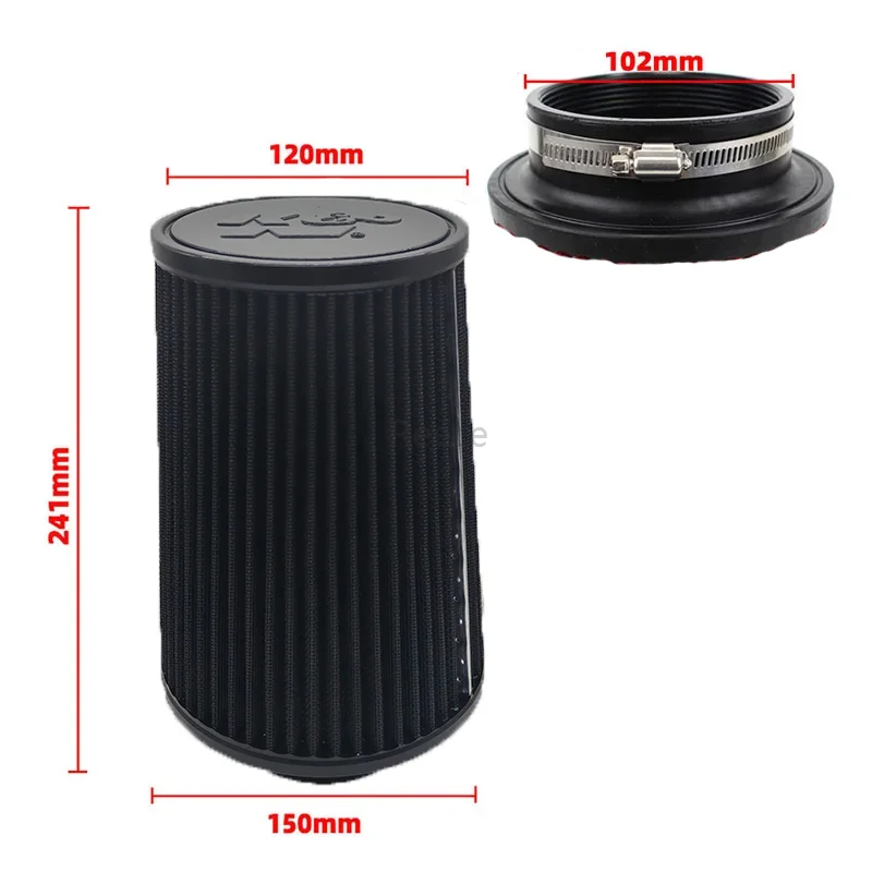 

Коническая головка 102 89 76 мм KN, большая лошадиная мощность 3 3,5 4 дюйма, автомобильный воздухозаборный фильтр для K & N 14084-2, универсальный конус высокого потока