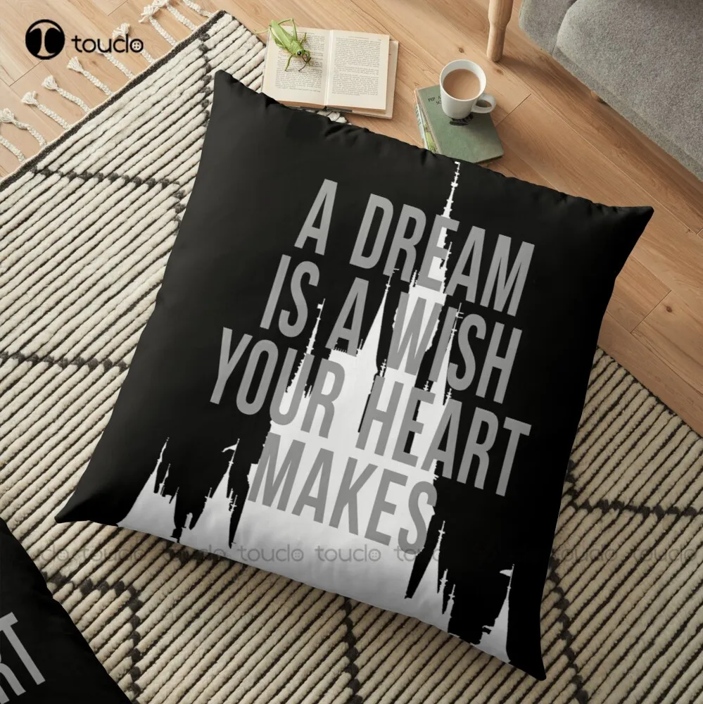 

A Dream Is A Wish Your Heart Makes Throw Pillow Square Pillows Polyester Linen Printed Zip Decor Pillow Case Home Hotel Comfort