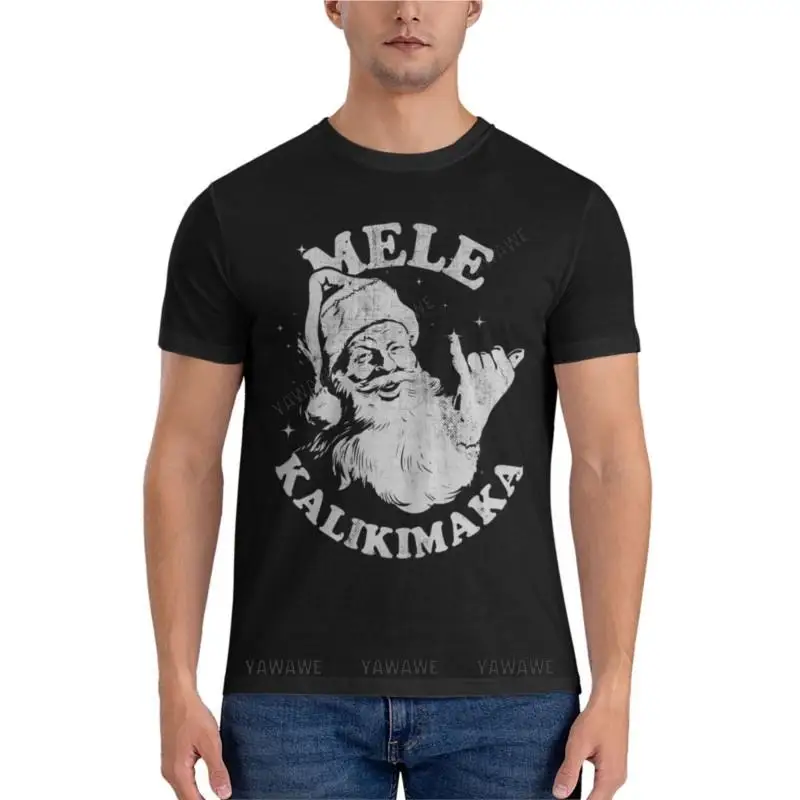 Рождественская Ретро футболка Mele Kalikimaka Santa Shaka Гавайский необходимый предмет быстросохнущая футболка Забавные футболки