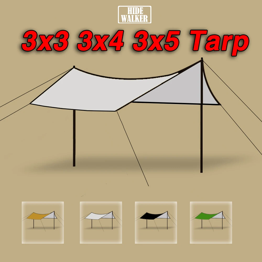 Waterproof Outdoor Camping Tarp 3x4 Sun Shelter Tent Flysheet 3x5 Hammock Fly Sheet