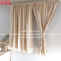 145150 korean red flowers short curtains fjapanese rural linen leaves half curtains for kitchen partition door a052
