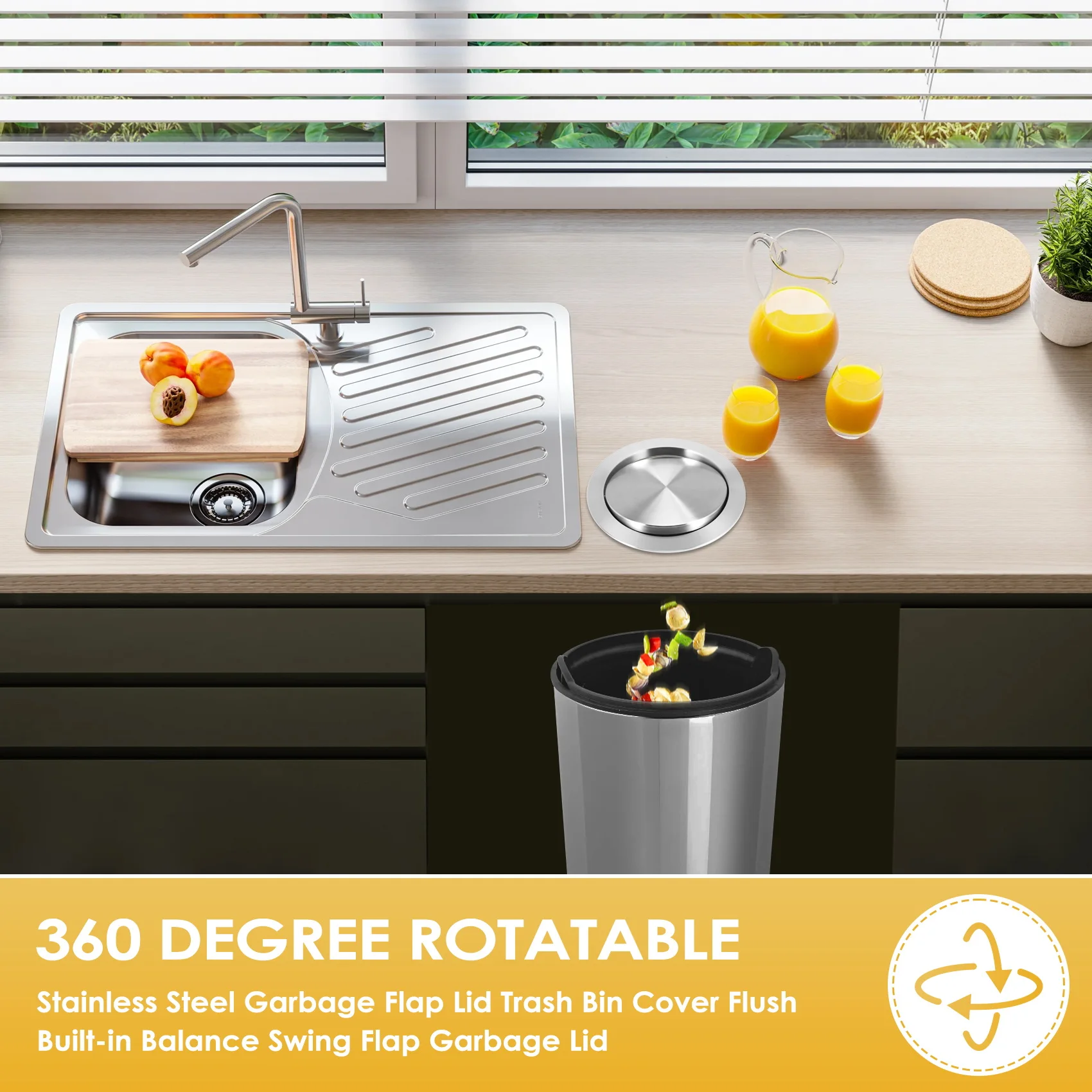 Крышка для мусорного бака из нержавеющей стали крышка со встроенной